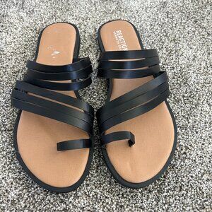 Kenneth Cole Black Strappy Sandal Sz 7.5